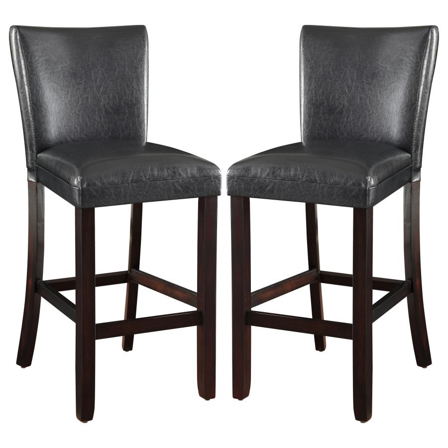 Alberton Leatherette Upholstered Bar Chair Black (Set of 2)