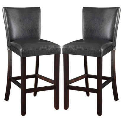 Alberton Leatherette Upholstered Bar Chair Black (Set of 2)