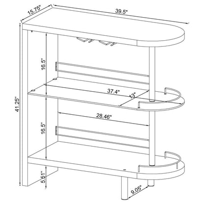 Adolfo Rectangular 2-tier Home Bar Table White High Gloss