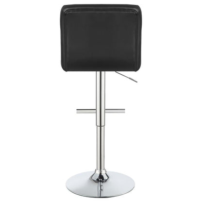 Lenny Upholstered Adjustable Bar Stool Black (Set of 2)