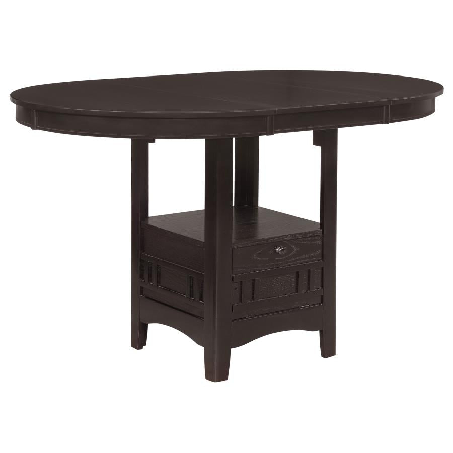 Lavon Oval 60-inch Extension Counter Dining Table Espresso