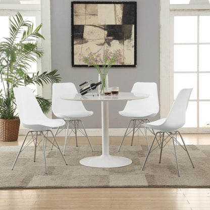 Lowry 5-piece Round Dining Table Set White