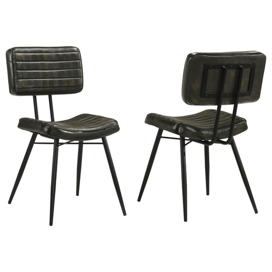 Misty Leather Upholstered Dining Chair Espresso (Set of 2)