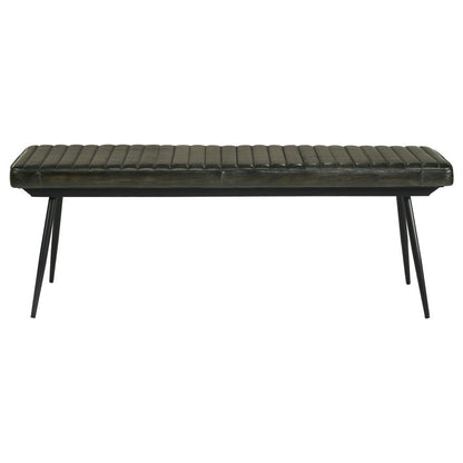 Misty Leather Upholstered Dining Bench Antique Espresso