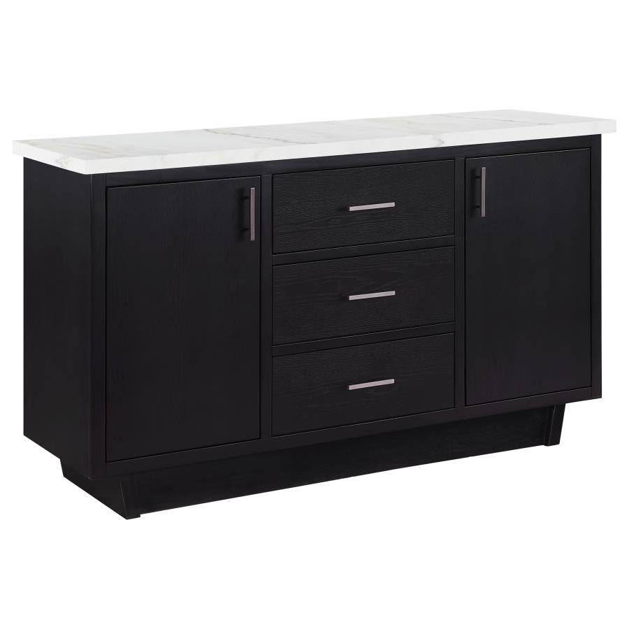 Sherry 3-drawer Marble Top Sideboard Buffet Rustic Espresso