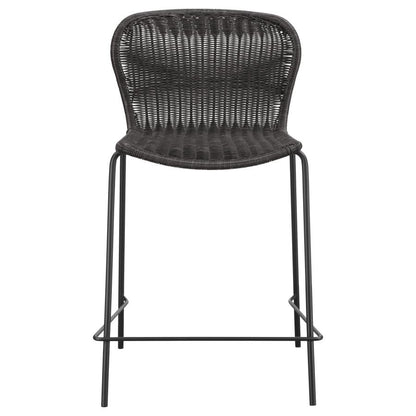 Mckinley Faux Rattan Metal Counter Chair Brown (Set of 2)