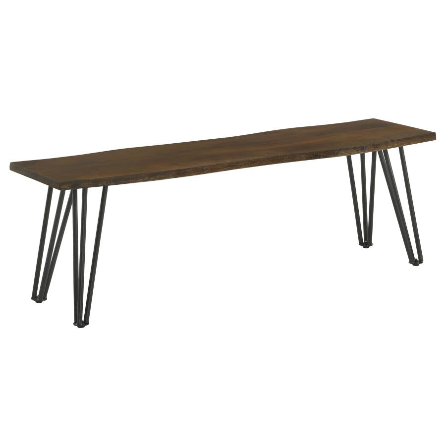 Topeka Live Edge Wood Dining Bench Mango Cocoa