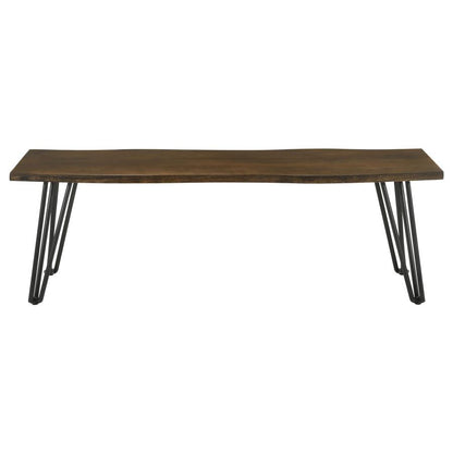 Topeka Live Edge Wood Dining Bench Mango Cocoa