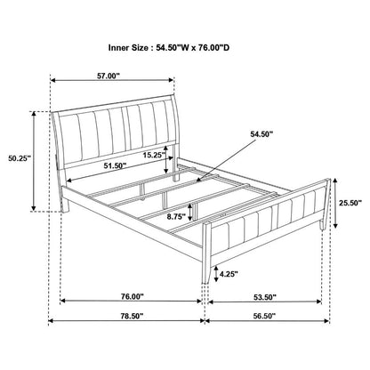 Carlton Wood Panel Bed Cappuccino