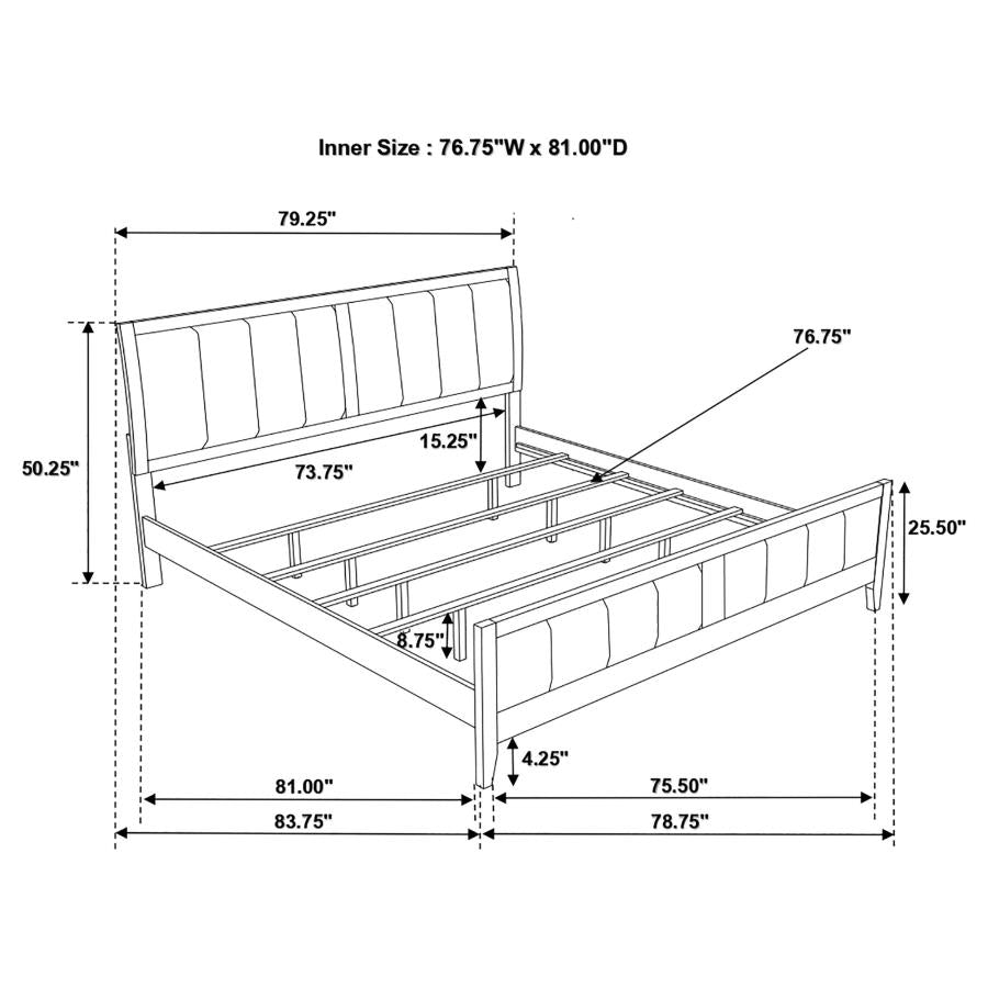 Carlton Wood Panel Bed Cappuccino