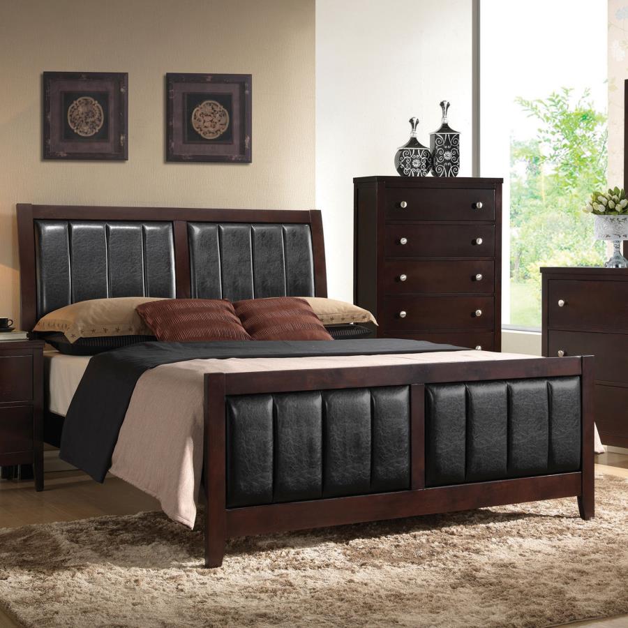 Carlton Wood Panel Bed Cappuccino