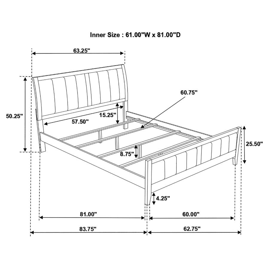 Carlton Wood Panel Bed Cappuccino