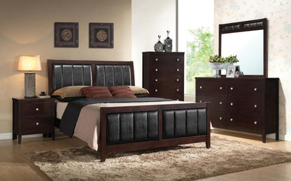 Carlton Wood Panel Bed Cappuccino