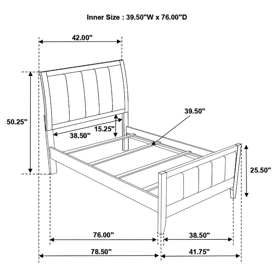 Carlton Wood Panel Bed Cappuccino