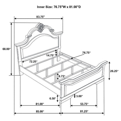 Cambridge Wood Panel Bed Cappuccino