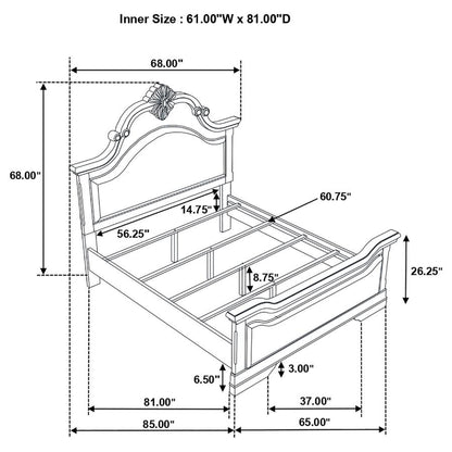 Cambridge Wood Panel Bed Cappuccino