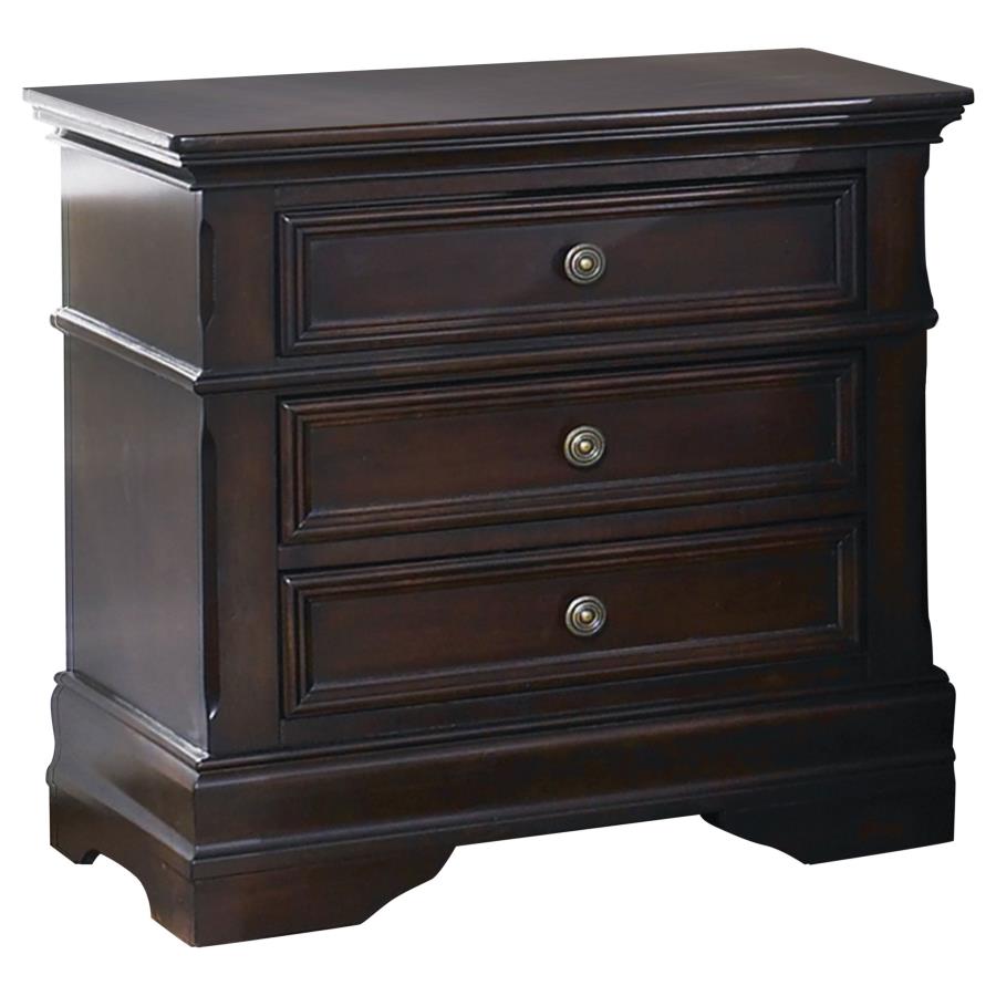 Cambridge 3-drawer Nightstand Cappuccino