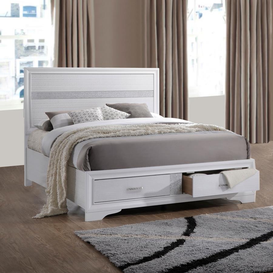 Miranda Panel Bed Wood Storage