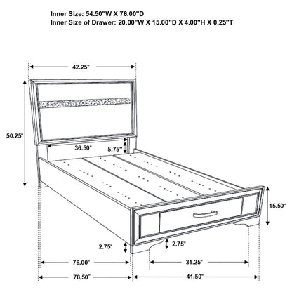 Miranda Panel Bed Wood Storage