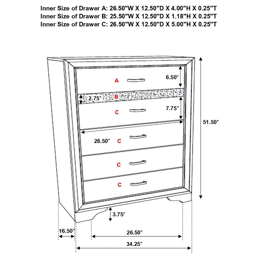 Miranda 5-Drawer Bedroom Chest