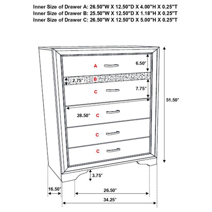 Miranda 5-Drawer Bedroom Chest