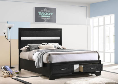 Miranda Panel Bed Wood Storage