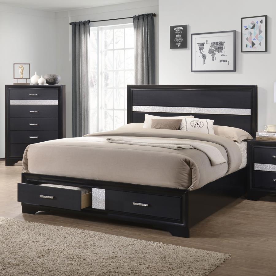 Miranda Panel Bed Wood Storage