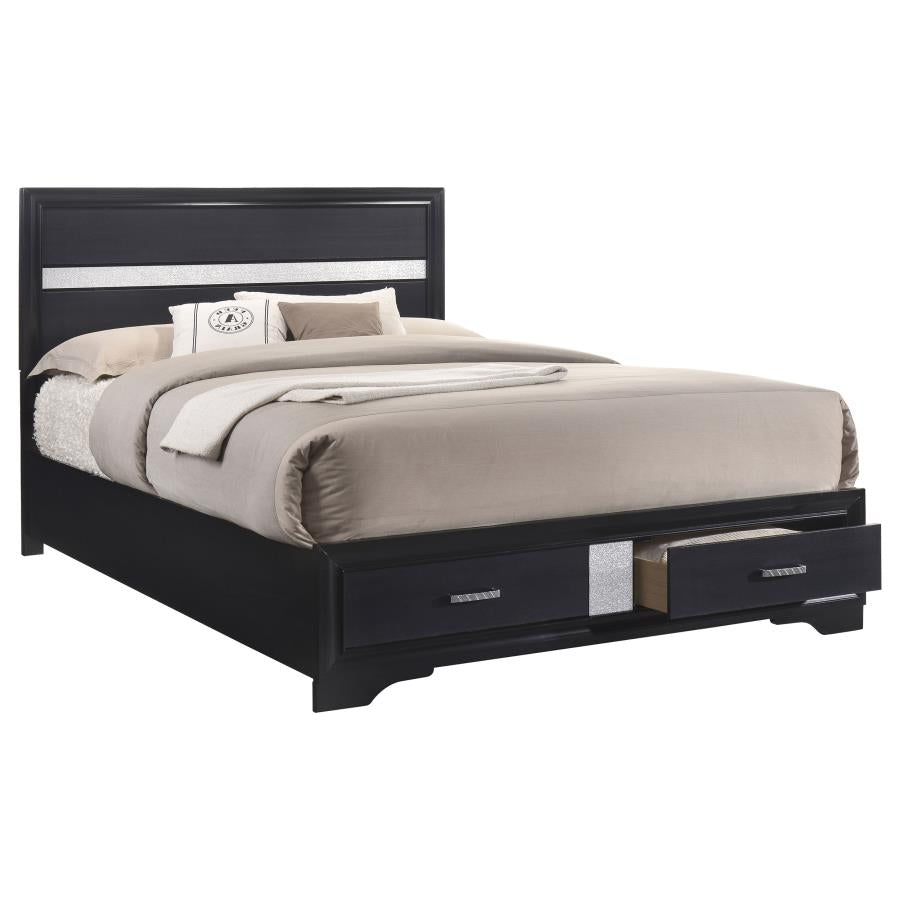 Miranda Panel Bed Wood Storage