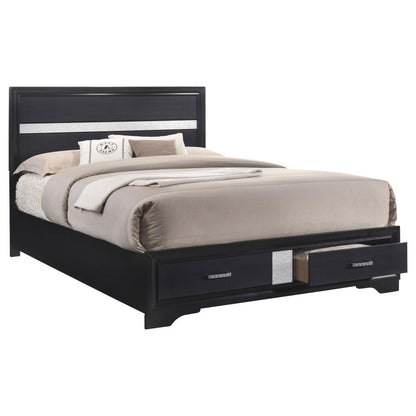 Miranda Panel Bed Wood Storage