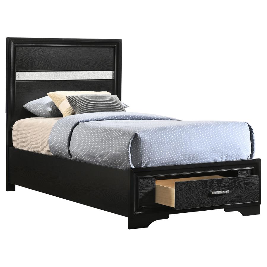 Miranda Panel Bed Wood Storage