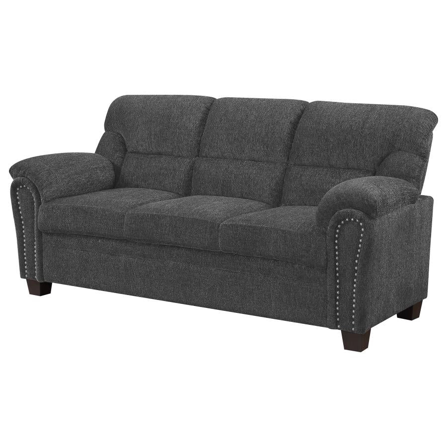 Clementine Upholstered Padded Arm Sofa Grey