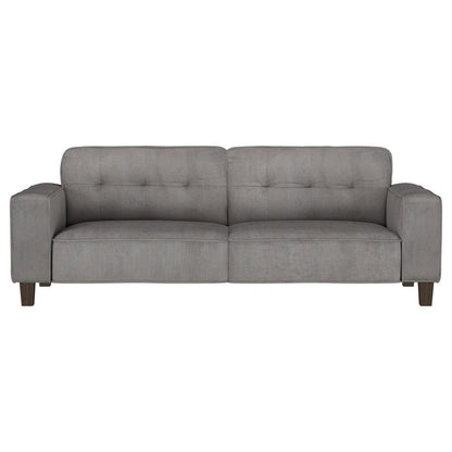 Deerhurst 2-piece Upholstered Track Arm Sofa Set Charcoal