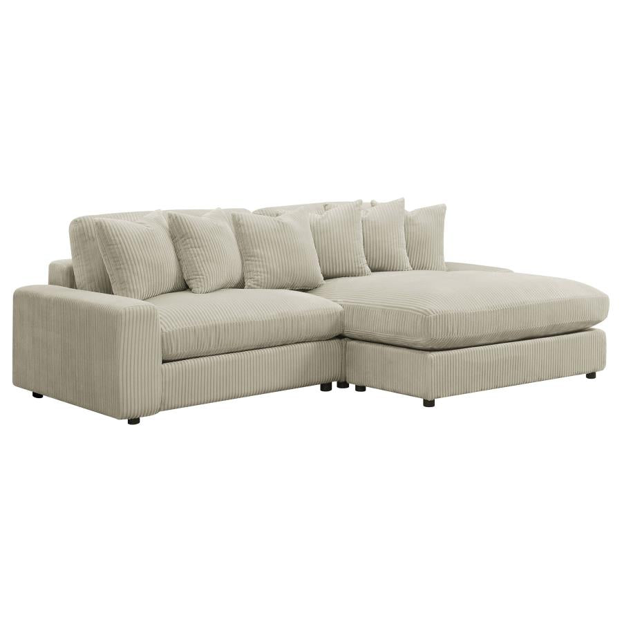 2-Piece Blaine Upholstered Reversible Chaise Sectional Sofa Sand