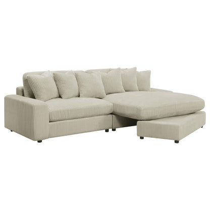 2-Piece Blaine Upholstered Reversible Chaise Sectional Sofa Sand