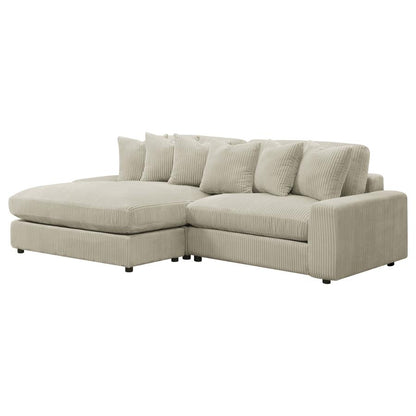 2-Piece Blaine Upholstered Reversible Chaise Sectional Sofa Sand