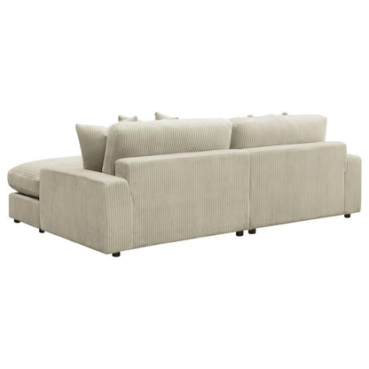 2-Piece Blaine Upholstered Reversible Chaise Sectional Sofa Sand