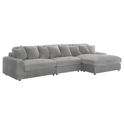 3-Piece Blaine Upholstered Reversible Chaise Sectional Sofa Fog