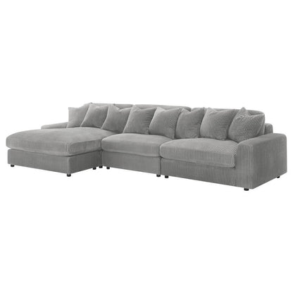 3-Piece Blaine Upholstered Reversible Chaise Sectional Sofa Fog