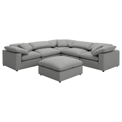 Raleigh Cloud Couch 6-piece Boucle Upholstered Modular Sectional Grey