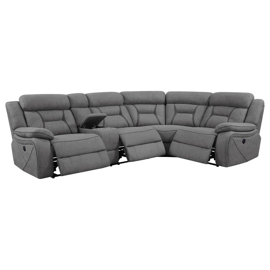 Higgins Power Reclining Sectional Sofa Grey