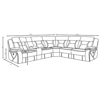 Higgins Power Reclining Sectional Sofa Grey