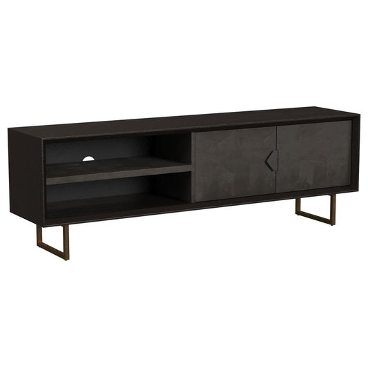 Marsden 2-door Mango Wood 70" TV Stand Charcoal Black