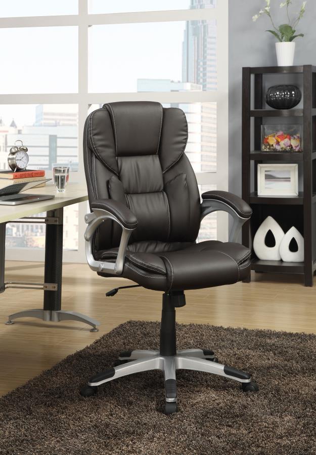 Kaffir Upholstered Adjustable Home Office Desk Chair Dark Brown