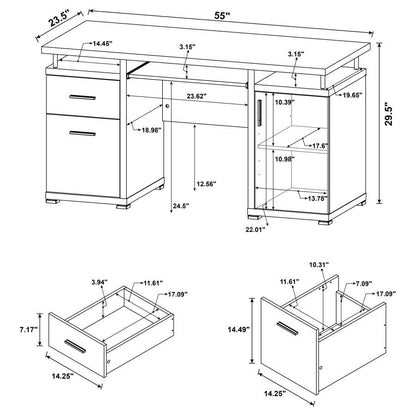 Tracy 55-inch 2-drawer Office Computer Desk