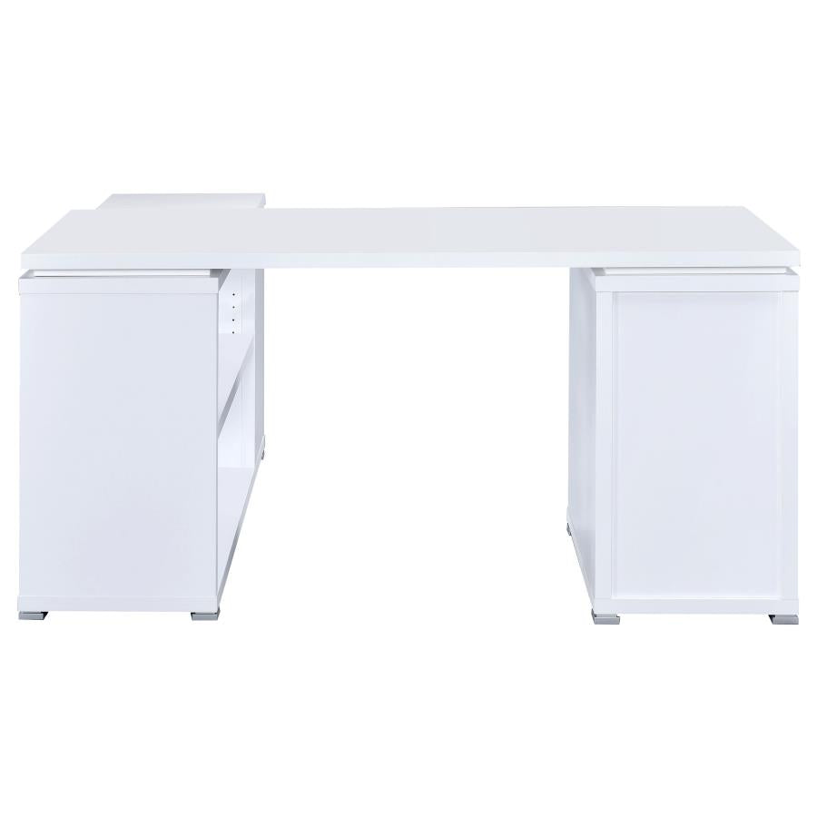 Yvette 60-inch 3-drawer L-Shape Computer Desk White