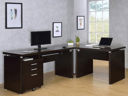 Skylar 83-inch L-Shaped Office with Mobile File Cabinet Computer Desk