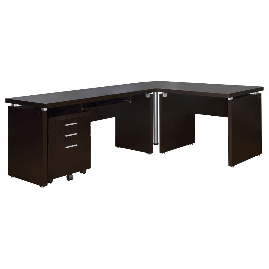 Skylar 83-inch L-Shaped Office with Mobile File Cabinet Computer Desk