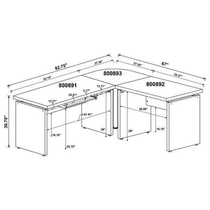 Skylar 83-inch L-Shaped Office with Mobile File Cabinet Computer Desk