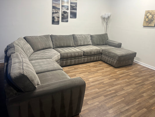 Microfiber Gray Sectional Sofa U-Shape (Free Delivery Curbside)